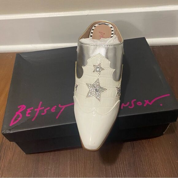 Betsy Johnson Denniss Embellished Patent Western Mules - Picture 10 of 16